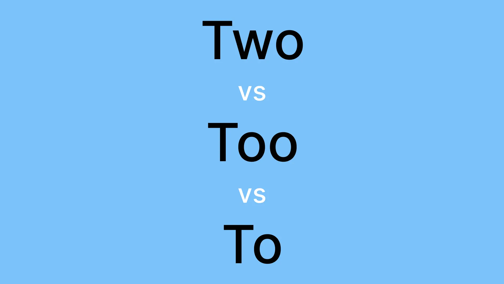 To, Too, Two: Simple Rules for the Most-Typed Words in English